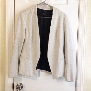 DREW White and Black Woven Blazer